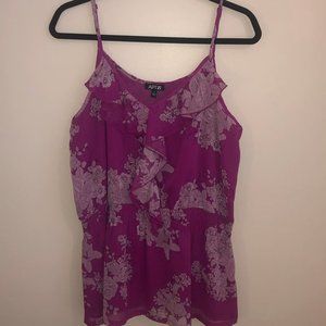 APT.9 Floral Fuchsia Spaghetti Strap‎ Top - Size L